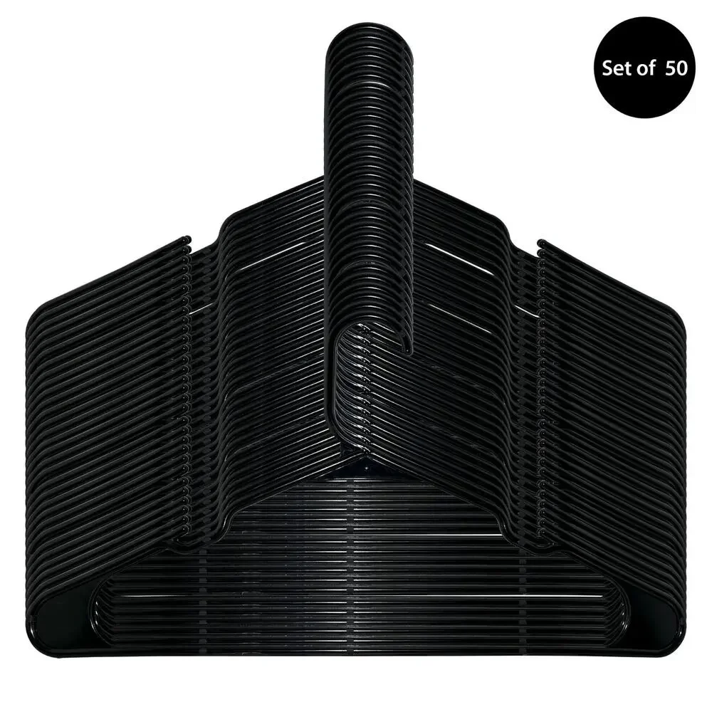 🔥Plastic Notched Adult Hangers for Any Clothing Type Rich Black 50pk BNIB🔥